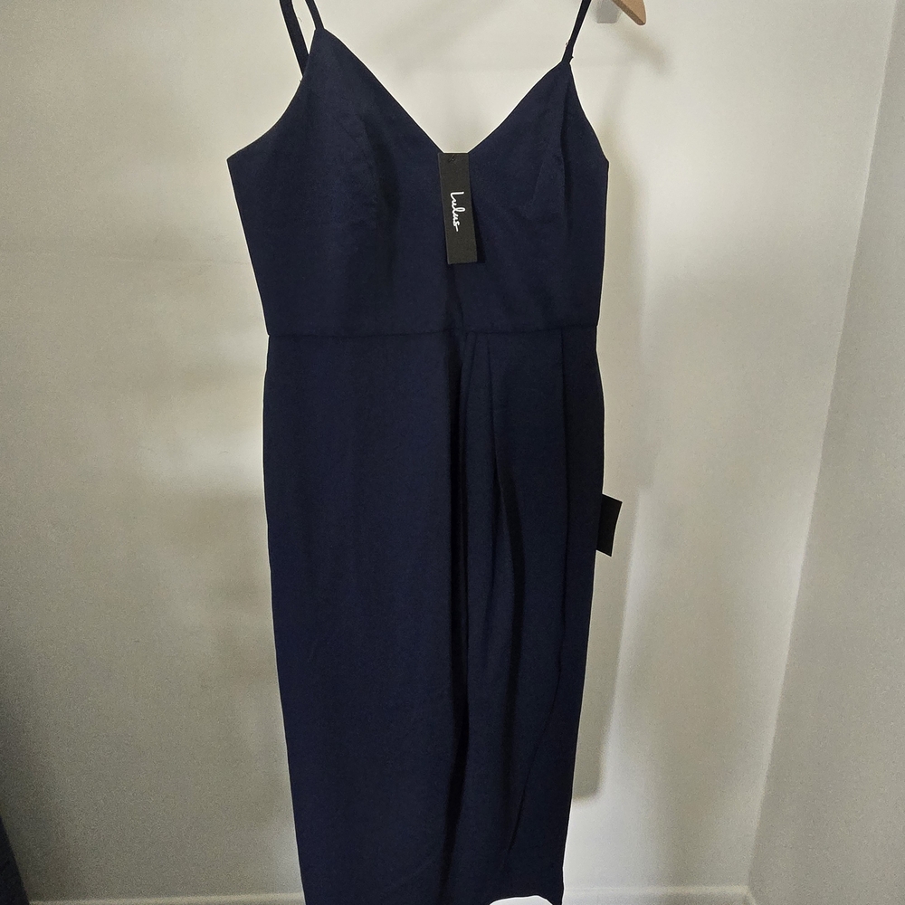 Reinette Navy Blue Midi Dress Size M